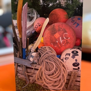 Hello buoys, greetings card.
