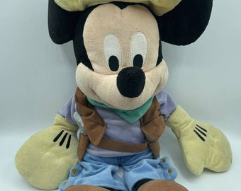 Mickey Mouse Cowboy Round Up Genuine Authentic 18” Plush Stuffed Animal Disney