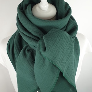 Bufanda de muselina para mujer y niño, color verde, varios tamaños, gran bufanda de algodón hecha a mano, alta calidad, 100% algodón!