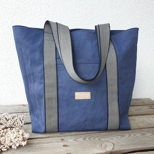 Canvas Einkaufstasche jeansblau XL, Damen Mädchen, große Shopping Tasche, Markttasche, robuster heavy washed Canvas, große Baumwolltasche!