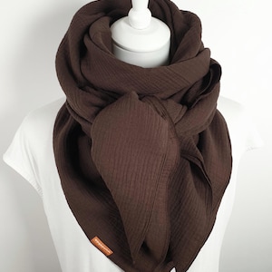 MUSLIN CLOTH XXL, brown muslin cloth, muslin scarf, cotton cloth, dark brown scarf, 100% cotton scarf, muslin