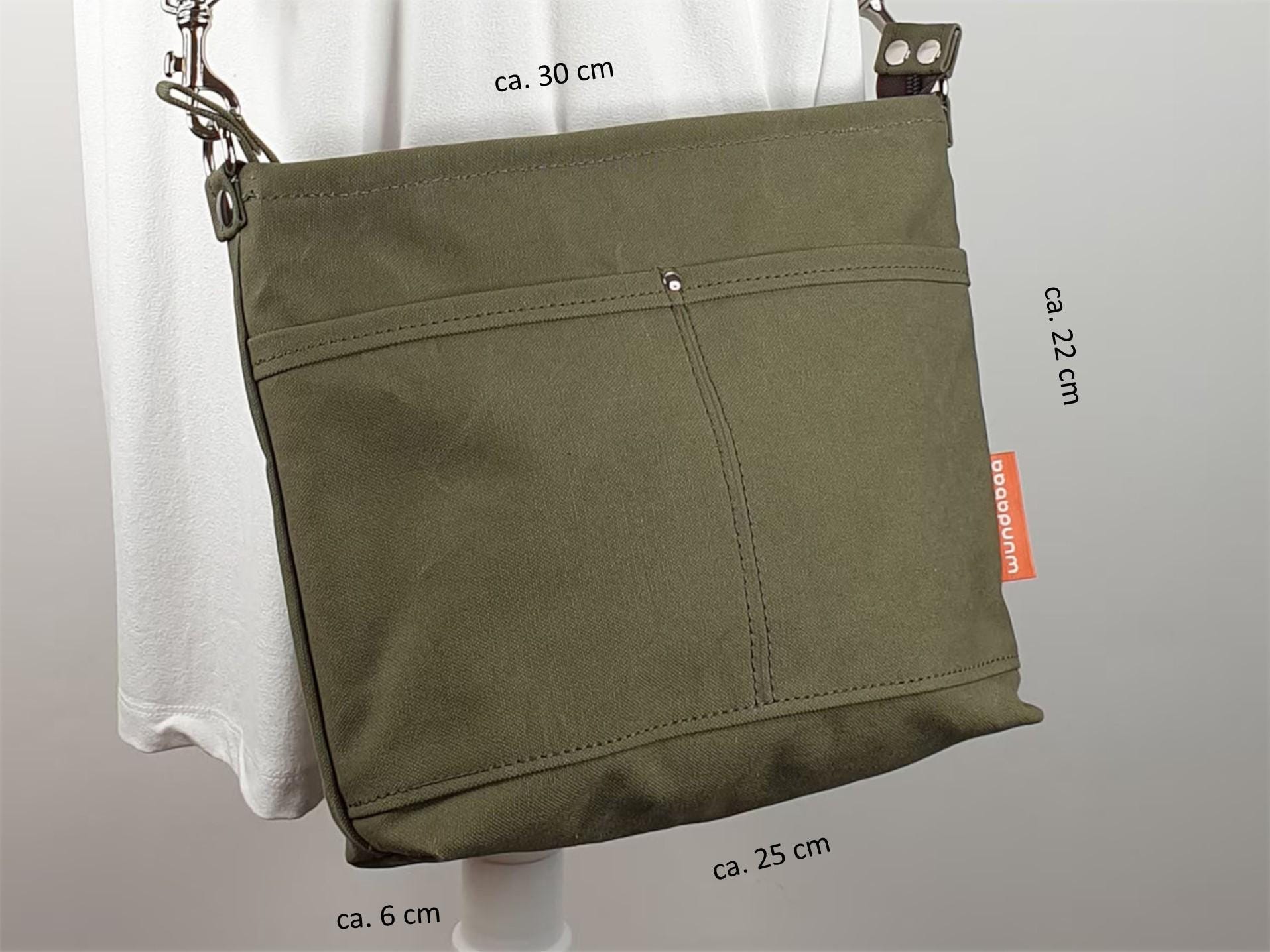 ★OVHEE★ [29CM Exclusive] Minu Shoulder Bag_Olive Green Canvas Shoulder Bag Women Girl, Olive Green, Simple Design