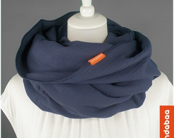 Loop scarf dark blue single layer or double layer