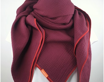 Muslin cloth handmade in burgundy with red, also in children's size