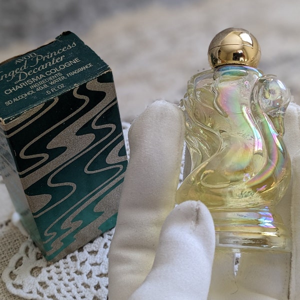 Vintage Avon "Charisma" 0.5 Fl. Oz. Cologne in "Winged Princess" Decanter with Original  Box