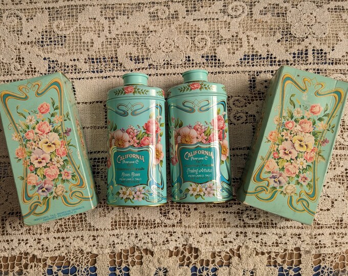 Vintage Avon Perfumed Talc in Metal Anniversary Keepsake Etsy