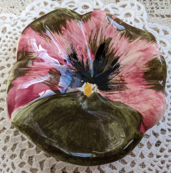 Vintage 1960s Stangl Pottery Hand Painted Pansy Trink… Gem