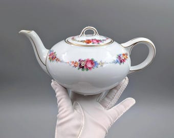 Vintage Hutschenreuther Bavaria Teapot - Rare Custom Made for The Sherry Netherland Hotel NYC