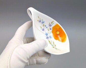 Vintage Mikasa  Japan  "Dancing Flowers" Bone China Dish - A8275- Floral Trinket Tray