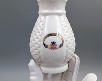 Vintage Donegal Parian China Ivory Claddagh Miniature Vase -  Made in Ireland