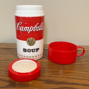 Vintage Campbells Soup Fuel for Fitness / Soup is Good Food Thermos 80s  VG