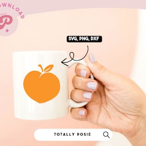 Peach SVG | Fruit Clipart, Doodles, Peach Graphic, Vector SVG, Sticker, Printable, Mini | Silhouette Cameo, Cricut DIY | Commercial License