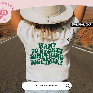 Voglio rimpiangere qualcosa insieme SVG / Testo ondulato, Insieme, Coppia, Amici / Digitale, Silhouette Cameo, Cricut fai da te / Licenza commerciale