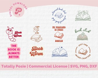 Book Bundle SVG | Bookish, Bookworm, Reading, Smut, Book Lover SVG, Book Sticker, Smutty | Silhouette Cameo, Cricut DIY | Commercial License