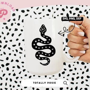 Snake SVG | Black, Stars, Animal | Sublimations, Design Downloads, Clip Art, Sublimation Downloads | Files for Shirts, Mugs, Tumblers