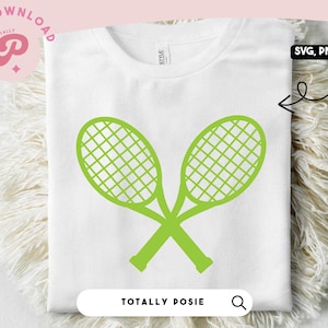 Green Tennis Racket SVG | Clipart, Doodle, Graphic, Vector SVG, Sticker, Printable, Mini | Silhouette Cameo, Cricut DIY | Commercial License