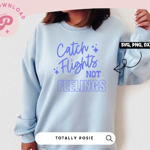 Pegue voos, não sentimentos SVG | Viagem, Viajando, Avião, Férias, Estrelas, Corações | Silhouette Cameo, Cricut DIY | Licença comercial