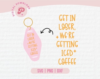 Motel Keychain SVG | Retro Motel Keychain, Hotel Keychain, Keychain Laser, Iced Coffee | Silhouette Cameo, Cricut DIY | Commercial License