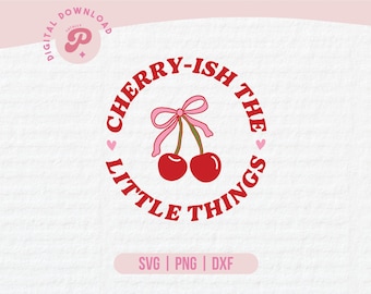 Kersen-svg | Kersenachtig SVG, flirt, kersen, balletcore, boog, girly, zacht meisje esthetiek, preppy, empowerment | Silhouet, Cricut DIY