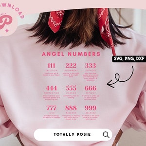 Angel Numbers SVG | Angel Aesthetic SVG, Spiritual, Trendy, Lucky Numbers Chart, Halo | Silhouette Cameo, Cricut DIY | Commercial License