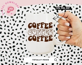 Coffee, Coffee, Coffee SVG | Coffee Lover, Coffee Sayings, Iced Coffee Addict PNG Files | Silhouette Cameo, Cricut DIY | Commercial License