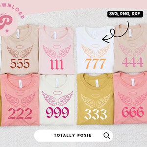 Angel Numbers SVG Bundle | Angel Aesthetic SVG, Spiritual, Trendy, Lucky Numbers, Halo | Silhouette Cameo, Cricut DIY | Commercial License
