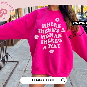 Waar een vrouw is, is een manier SVG | Feministisch, feminisme, girlpower | Golvende tekst | Silhouette cameo, Cricut DIY | Commerciële licentie