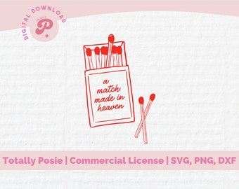 Coincidencias SVG / Match Made In Heaven, Preppy Matches, Matchbox, Matchbook, Camisa SVG / Silhouette Cameo, Cricut DIY / Licencia comercial