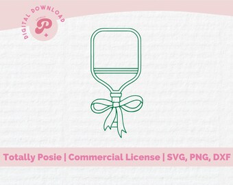 Paleta de Pickleball SVG / Pickleball SVG preppy, arco, verde, deportivo, jugador de Pickleball / Silhouette Cameo, Cricut DIY / Licencia comercial