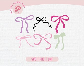 Paquete SVG de arco / Lazo rojo preppy, Lazos rosas, Estética de coqueta roja, Girly, Trendy / Silhouette Cameo, Cricut DIY / Licencia comercial