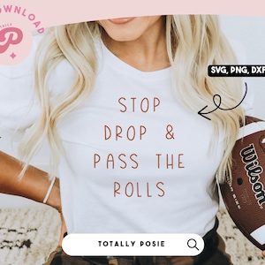 Stop Drop & Pass the Rolls SVG | Retro Erntedank, Herbst, Herbst, geben Dank, Türkei | Silhouette Cameo, Cricut DIY | Kommerzielle Lizenz