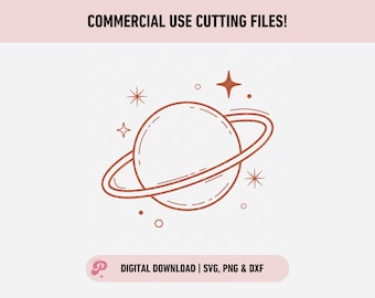 Planet SVG | Bohemian, Boho, Celestial, Moon & Stars, Constellation, Magical, Witches | Silhouette Cameo, Cricut DIY | Commercial License