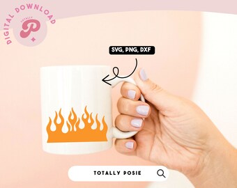 Flame SVG | Fire, Flames Clipart, Doodles, Graphic, Vector SVG, Sticker, Printable, Mini | Silhouette Cameo, Cricut DIY | Commercial License
