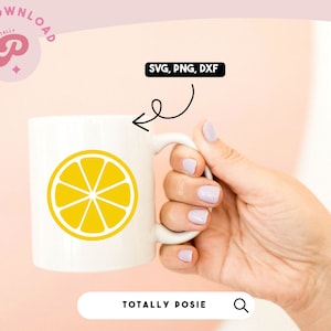 Lemon SVG | Summer, Fruit Clipart, Lemon Slice Printable, Yellow, Lemonade, Squeeze | Silhouette Cameo, Cricut DIY | Commercial License