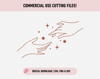 Witch Hands SVG | Bohemian, Boho, Celestial, Moon & Stars, Constellation, Magical, Witch | Silhouette Cameo, Cricut DIY | Commercial License