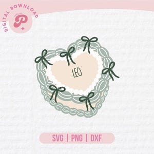 Leo SVG | Leo Vintage Heart Cake, Heart Cake, Zodiac SVG, Zodiac Sign, Horoscope Symbols | Silhouette, Cricut DIY | Commercial License