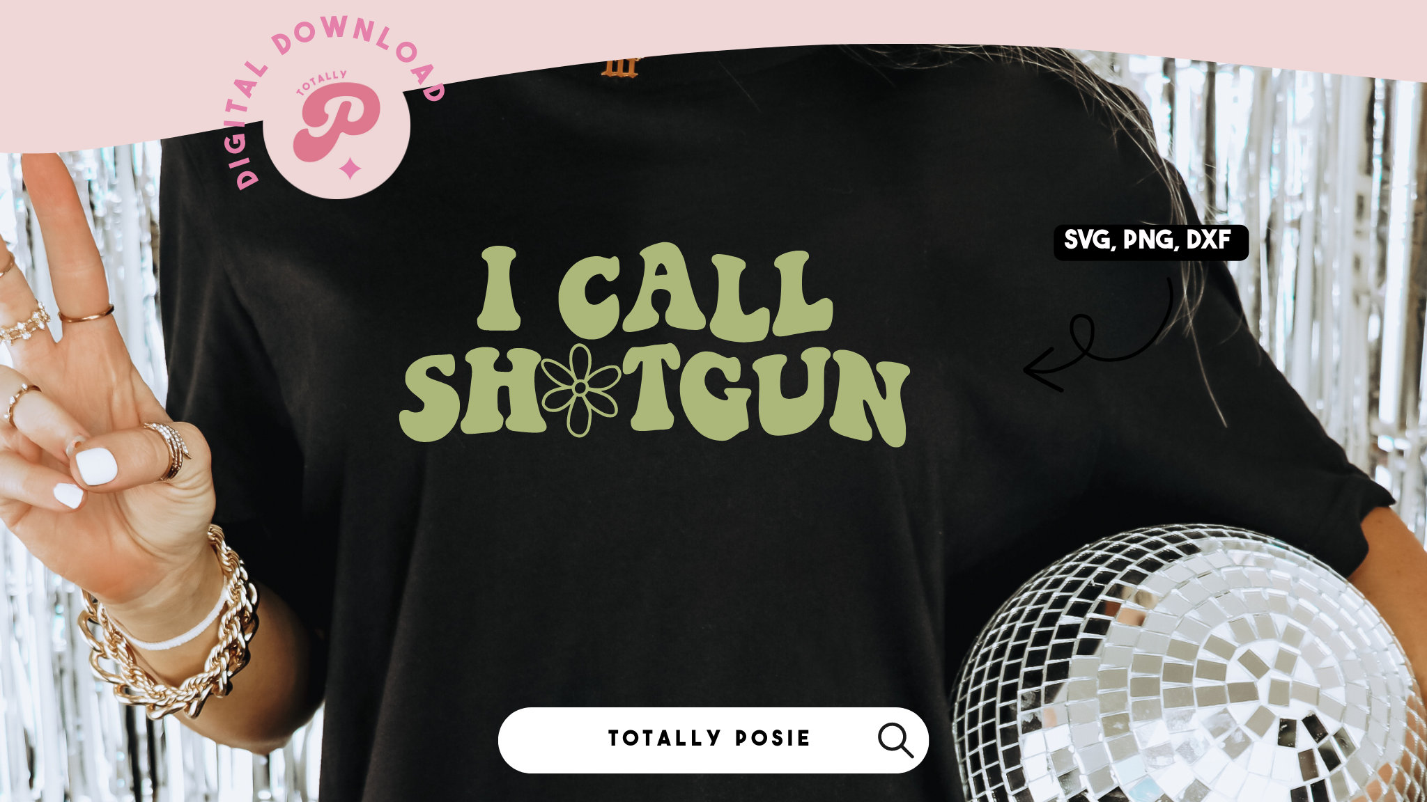 I Call Shotgun SVG | Retro Wavy Text Digital File | Flower, Retro Daisy ...