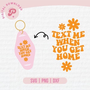 Llavero de motel SVG / Llavero de motel retro, llavero de hotel, llavero láser, Text Me When / Silhouette Cameo, Cricut DIY / Licencia comercial