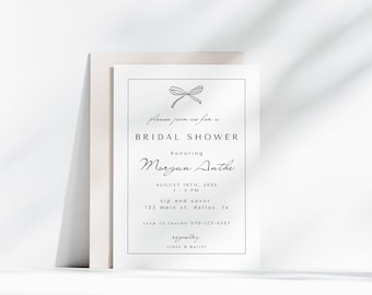Modern Bridal Shower Invitation, Minimal Bridal Shower Invite, Black and White Bridal Shower
