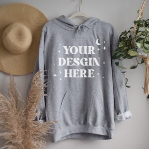 Boho Mockup, Gildan 18500 Mockup, Sport Grey Gildan Mockup, 18500 Mockup, Hoodie Mockup, Gildan Hoodie Mockup, Mockup, Hooded Sweatshirt