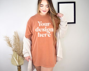 C1717 Mockup, Comfort Colors Mock Ups, T-Shirt Mockup, Oversized Shirt Mockup, Yam Comfort Colors Mockup, 1717 Mockup, Model Mockup