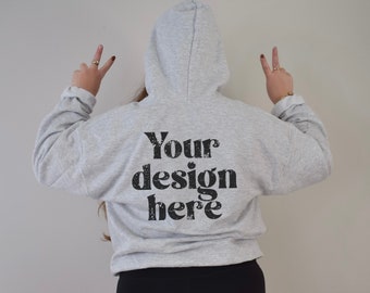 18500 Hoodie Mockup, Ash Gildan Mockup, Model Mockup, Hooded Sweatshirt Mock Up, Ash Gildan 18500, Gildan 18500 Mockup, Gildan Sweatshirt