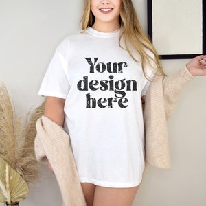C1717 Mockup, Comfort Colors Mock Ups, T-Shirt Mockup, Oversized Shirt Mockup, White Comfort Colors Mockup, 1717 Mockup, Model Mockup