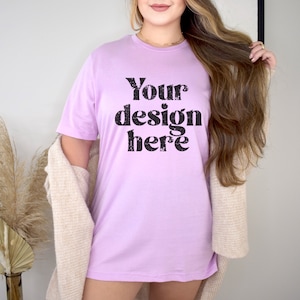 3001 Mockup, T-Shirt Mockup, BC3001 Mockup, Model Mockup, 3001 Mockups, Bella Canvas 3001 Mockups, 3001 Bella Canvas Lilac Mockup, BC Lilac