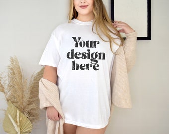 C1717 Mockup, Comfort Colors Mock Ups, T-Shirt Mockup, Oversized Shirt Mockup, White Comfort Colors Mockup, 1717 Mockup, Model Mockup