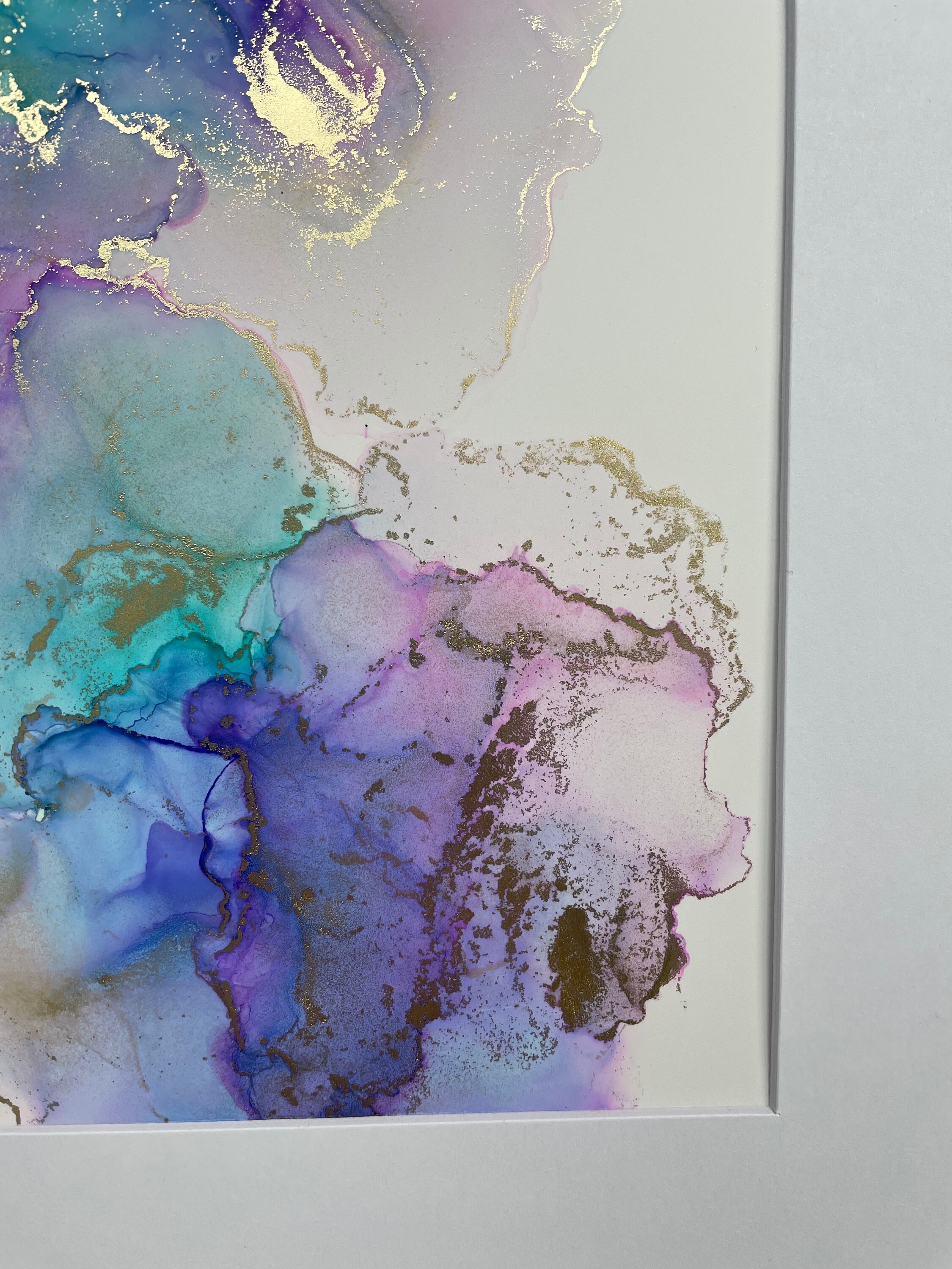 Alcohol Ink Wall Art Original Abstract Painting Home Décor Purple, Blue ...