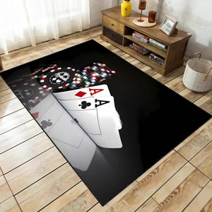 Spielkarten Symbole, Teppich für Wohnzimmer, Wohnzimmer, Wohnzimmer, Schlafzimmer, Wohnzimmer, Schlafzimmer, Wohnzimmer