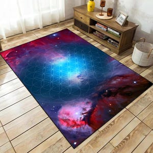 Sacred Geometry Rug, Meditation Rug, Flower of Life Rug, Spiritual Rug, Floor Rug, Sacred Geometry Decor Rug,Flower of life, Flower Yoga Rug