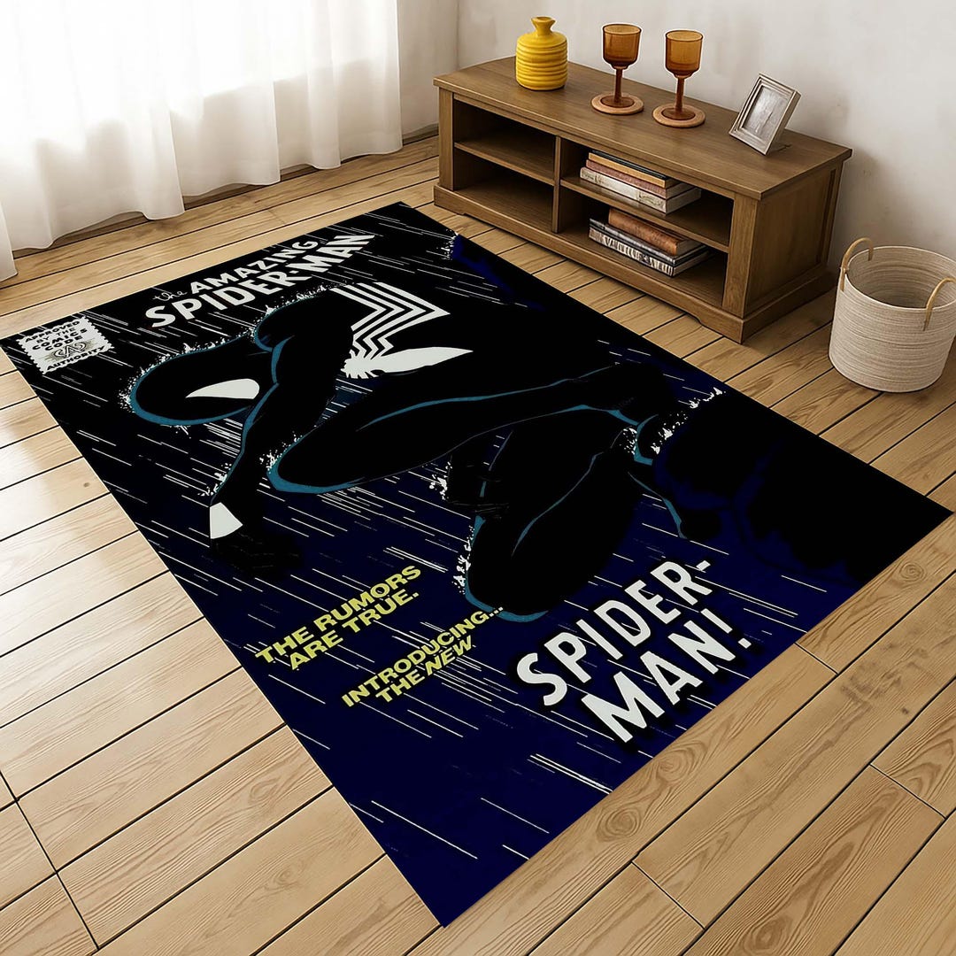 Amazing Spider Man Rug, Superhero Kids Room Carpet, Comic Style Floor ...