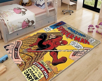 Spiderman Rug, Spiderman, Hero Rug, Kids Room Carpet, Washable Non Slip Based Kids Rug